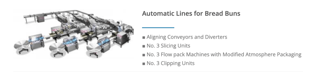 Automatic lines for bread buns.