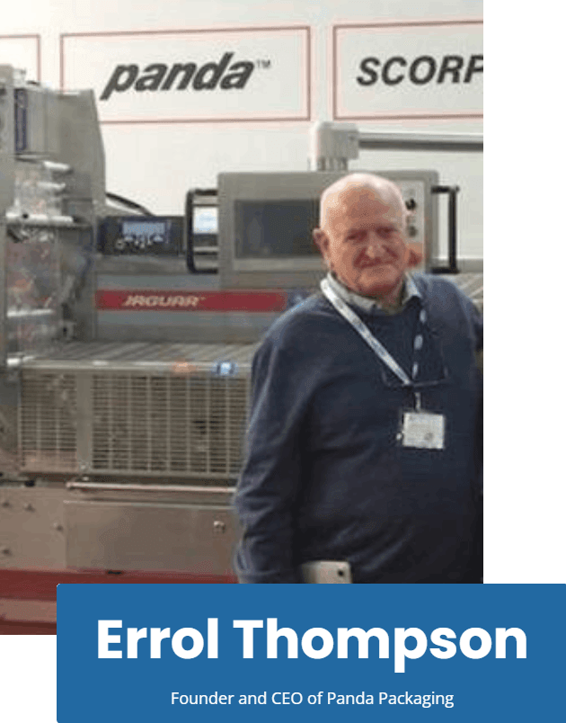 Errol Thompson are at a panda machine, participating in an activity at the attraction.